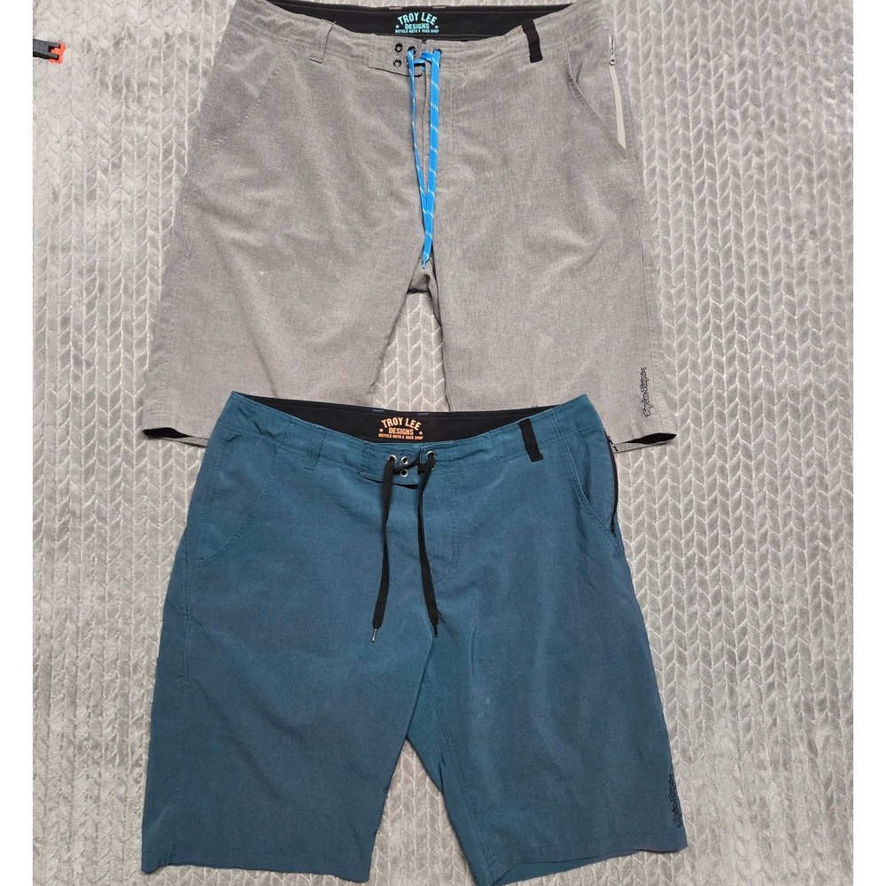 Troy Lee Designs Skyline Hybrid Shorts Bundle 2 Pairs Grey Teal Blue Mens 36